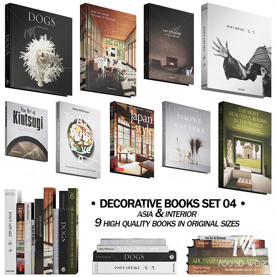 037_Decorative books set 04 Asia & Interior 00